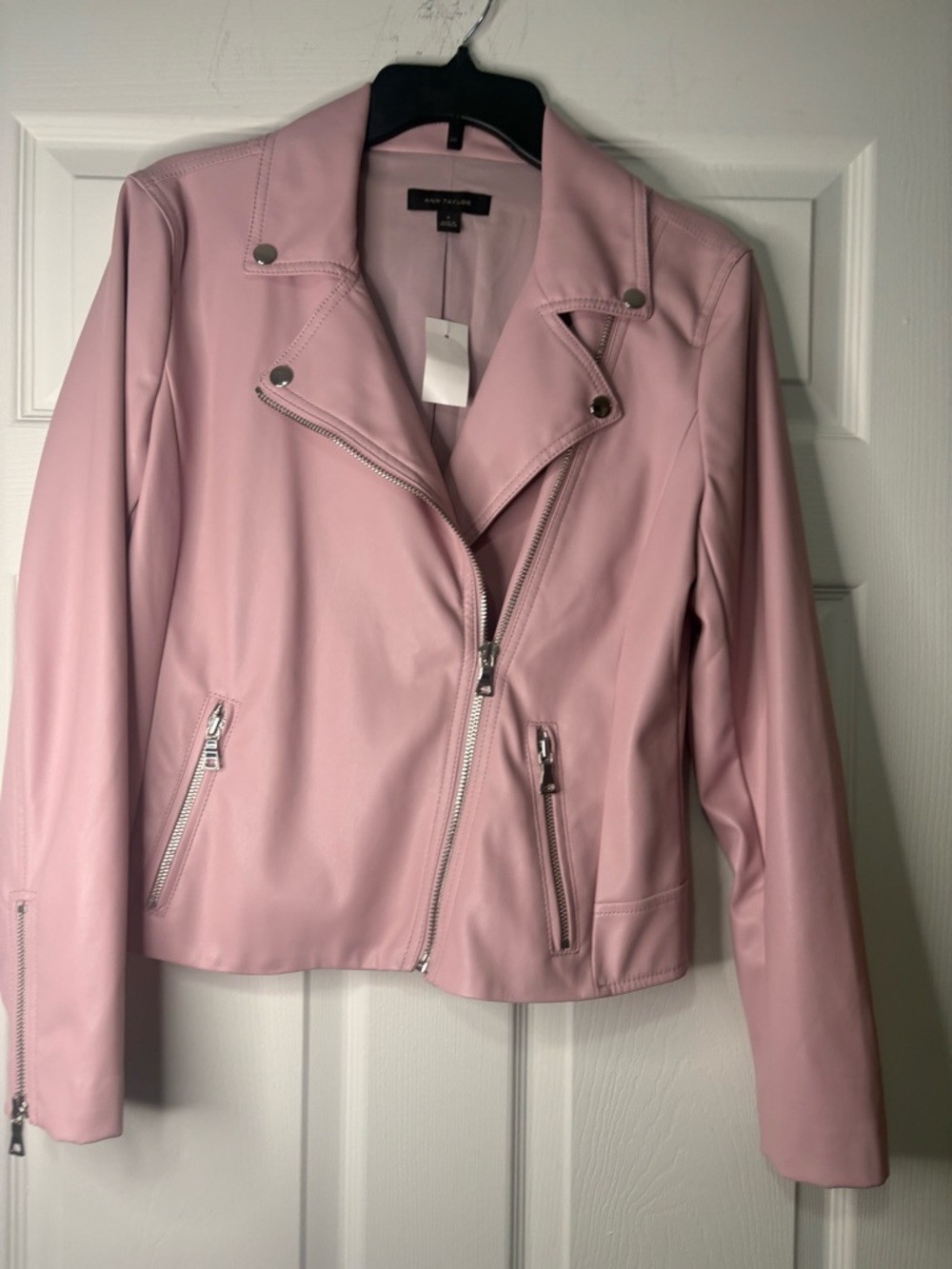 Ann Taylor Blush Pink Moto Jacket